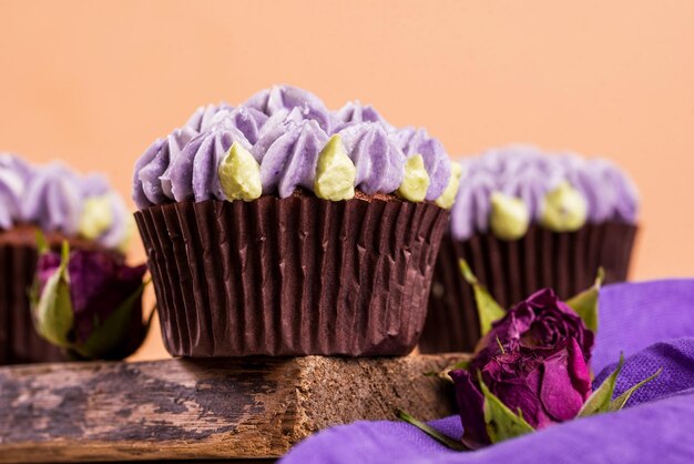 Foto close-up di cupcake sul tavolo