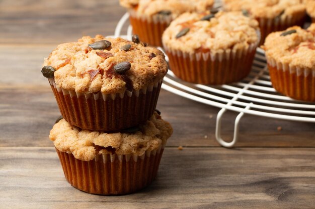 Foto close-up di cupcake sul tavolo