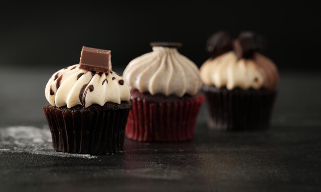 Close-up of cupcakes on table