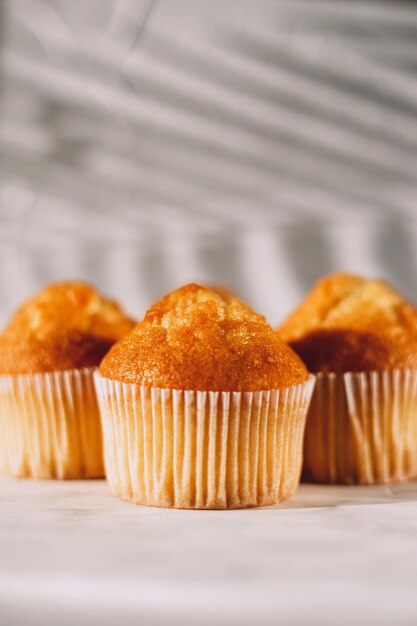 Close-up of cupcakes on table