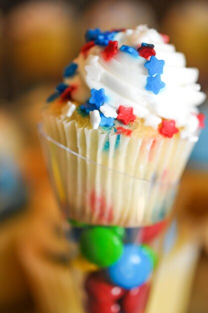 Foto close-up di cupcake