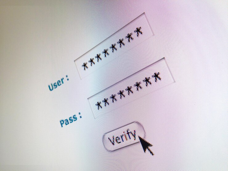 Photo close-up of cursor at verify button computer monitor