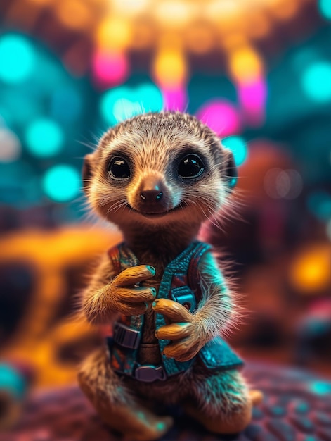 Close up of A cute animal character generative AI