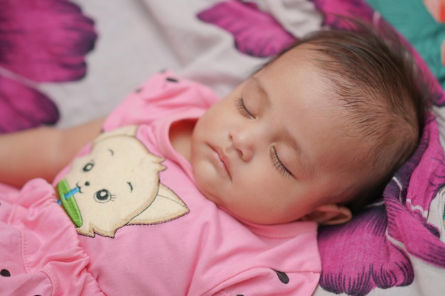 Close up Cute baby sleeping