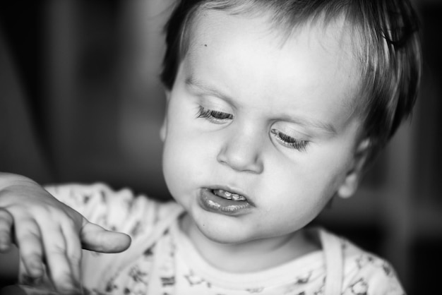 Foto close-up di un bambino carino