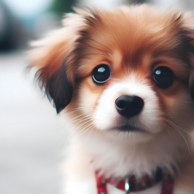 Foto close up di un adorabile cane da compagnia