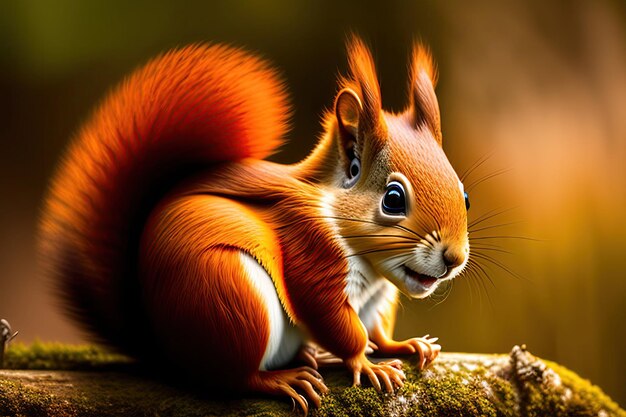 Close up of a cute red squirrel wild animals