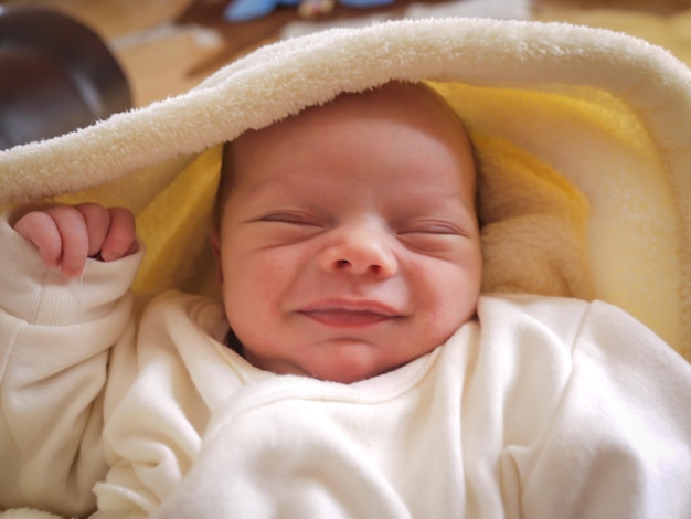 Close-up of cute sleeping baby girl