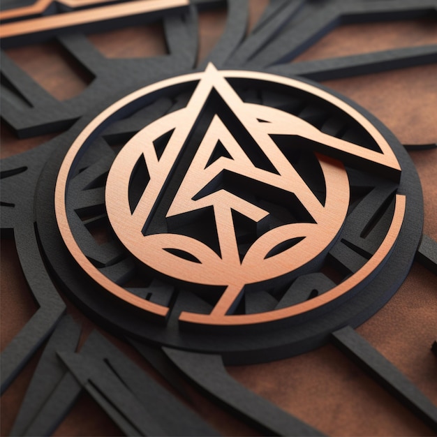 Close up on cutout logo mockup