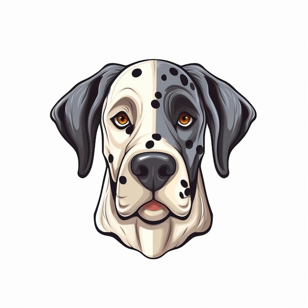 a close up of a dalmatian dogs face with a white background generative ai