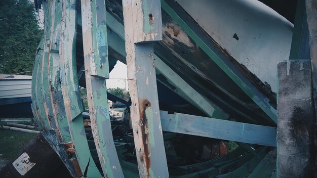 Close-up of damaged wall