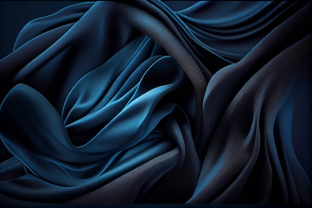 Close up of a dark blue cloth generative ai