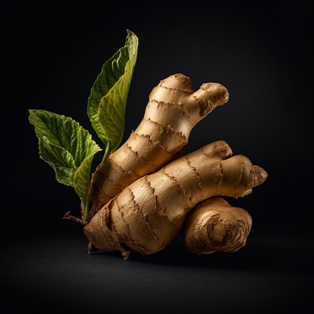 Close up dark minimalist background realistic ginger