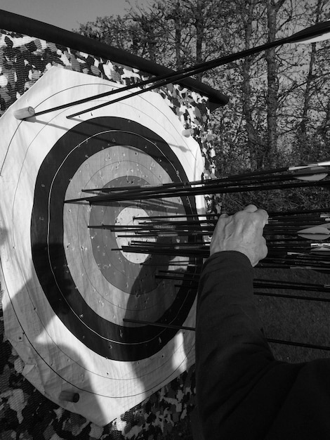 Photo close-up of a dartboard