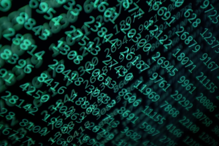 Photo close-up of data on computer monitor