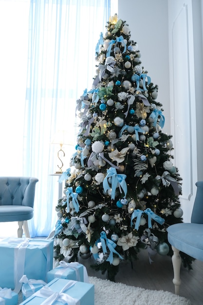 Close up of a decorated Christmas tree