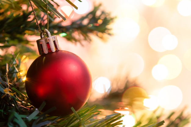 Close up decorated christmas tree