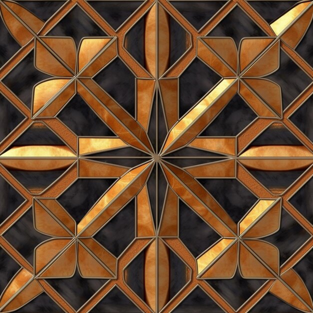 a close up of a decorative design with a star in the middle generative ai