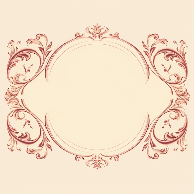 Photo a close up of a decorative frame with a floral design generative ai