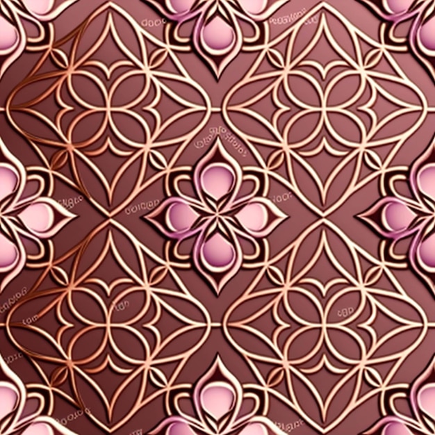 A close up of a decorative pattern on a brown background generative ai