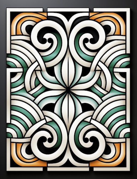 a close up of a decorative tile with a design on it generative ai