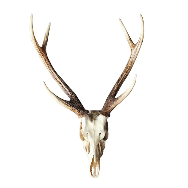 Close-up of deer over white background