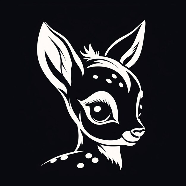 a close up of a deer with a black background generative ai