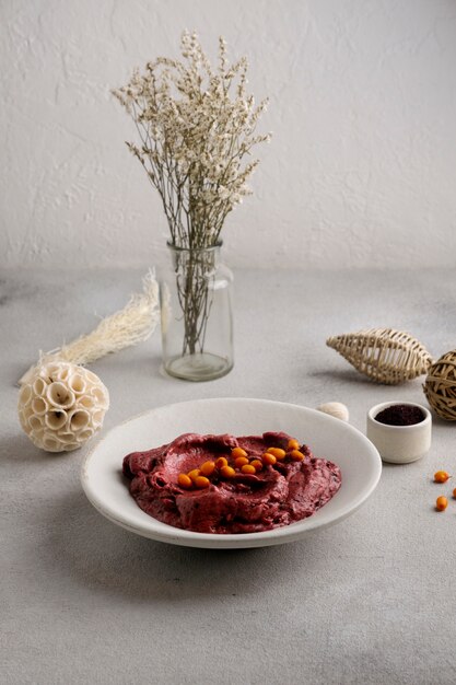 Foto primo piano su una deliziosa ciotola di cereali acai