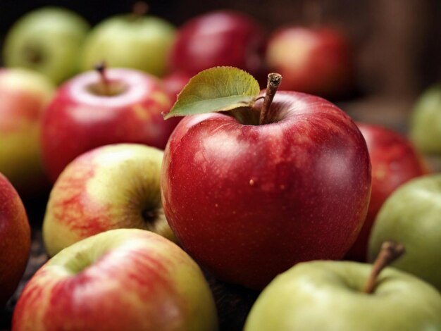 Close up on delicious apples