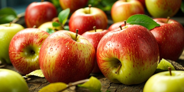 Close up on delicious apples