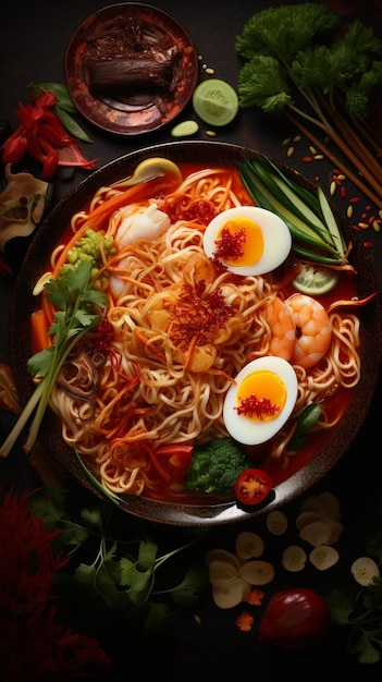 close up on delicious asian foods