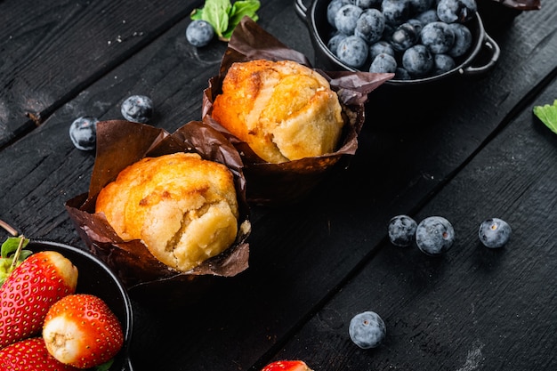 Primo piano su deliziosi muffin fatti in casa