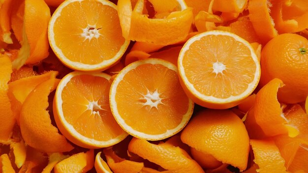 맛있는 오렌지 질의 클로즈업