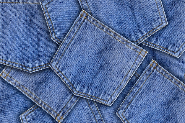 Close up denim jeans pocket