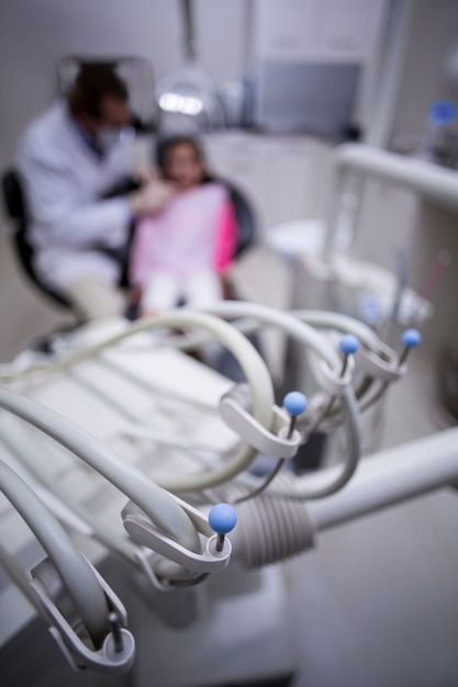 Close-up of dental equipment