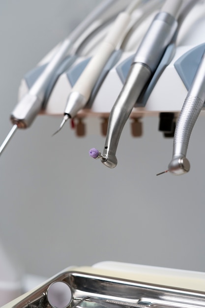 Close up on dentist instruments