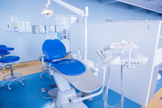 Close up of a dentists chair