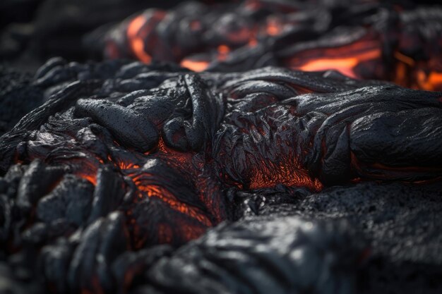 Close up depth of field lava texture AI generated