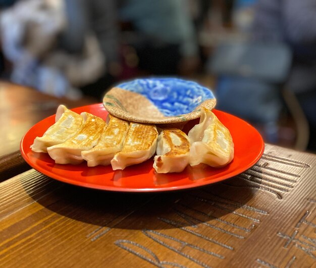 Close-up of dessert in plate on table