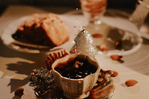 Photo close-up of dessert in plate