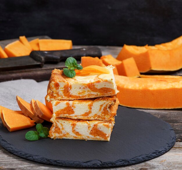 Close-up of dessert served on slate