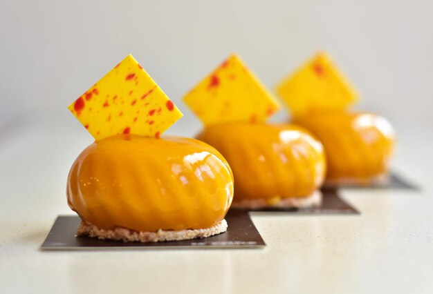 Close-up of dessert on table