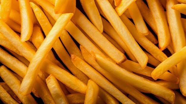 Close Up Detail of Cooked Homemade Strand French Fries Texture as a Background and Wallpaper