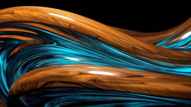 Close up detail of a polished teak and glass abstract sculpture background