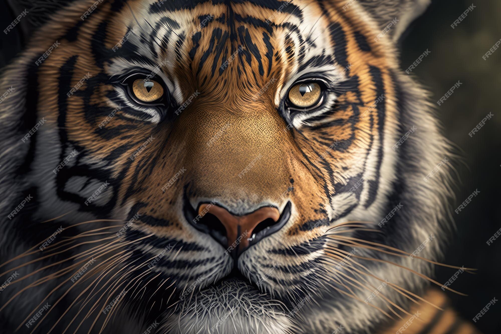 Close-up portret van tijger portret van tiger39s mooi bontjas met strepen | Premium Foto