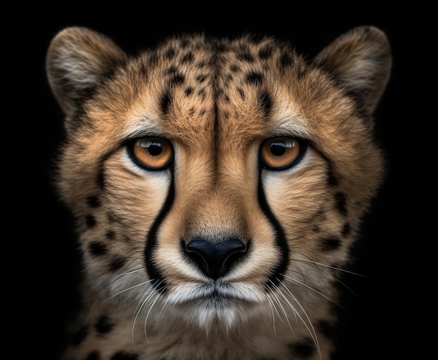 Close up detailed portrait of leopard face