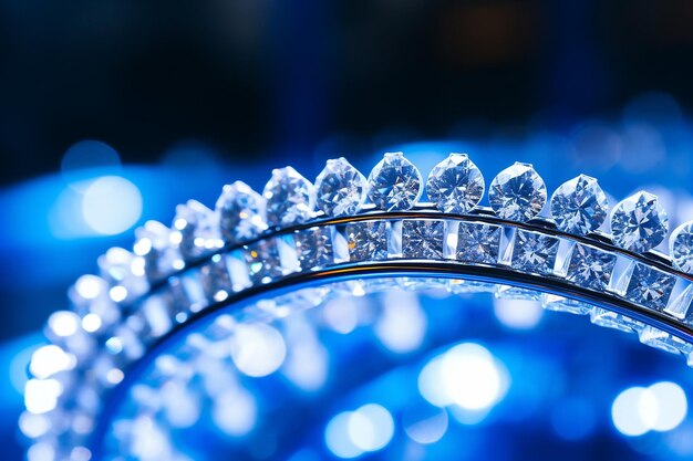 Close up of a diamond encrusted hairband