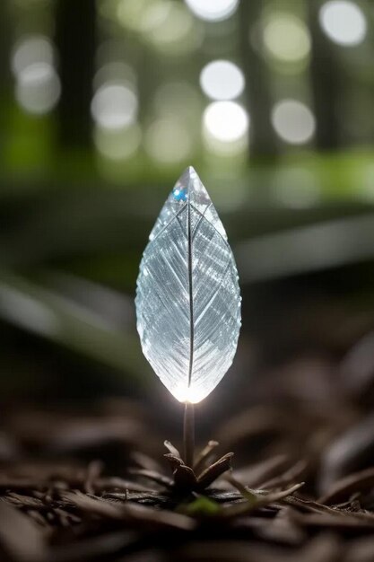 Close up of a diamond on a refreshing wet and modern surface