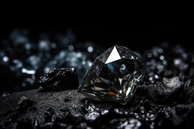 A close up of a diamond on a rock generative AI