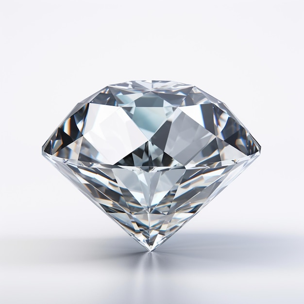 крупный снимок бриллианта на белой поверхности генеративный аи